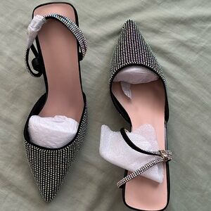 Elegant Black Rhinestone Women's Shoes